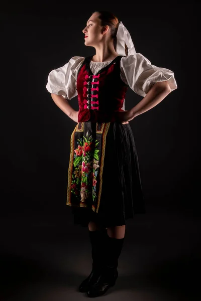 Slovak Folkloru Slovak Halk Kızı — Stok fotoğraf