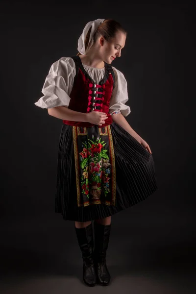 Slowaakse Folklore Slovaaks Volksmeisje — Stockfoto