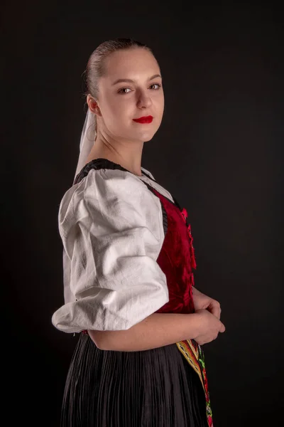 Szlovák Folklór Szlovák Népi Lány — Stock Fotó