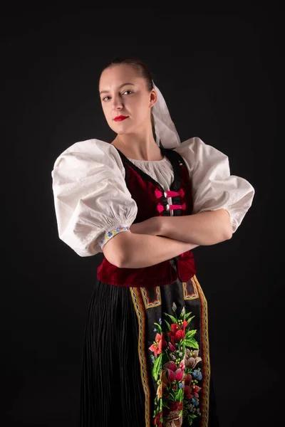 Slowaakse Folklore Slovaaks Volksmeisje — Stockfoto