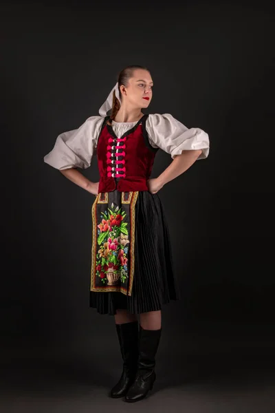 Folklore Slovaque Slovaque Fille Folklorique — Photo
