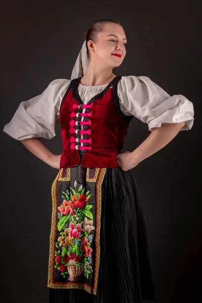 Slovak Folklore Slovakian Folk Girl — Stock Photo, Image