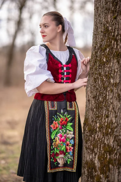 Slowaakse Folklore Slovaaks Volksmeisje — Stockfoto