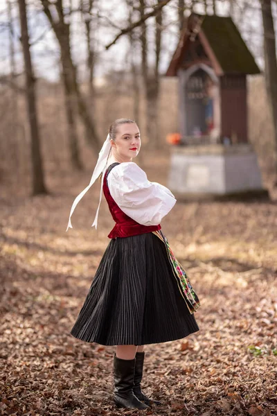 Folklore Slovaque Slovaque Fille Folklorique — Photo