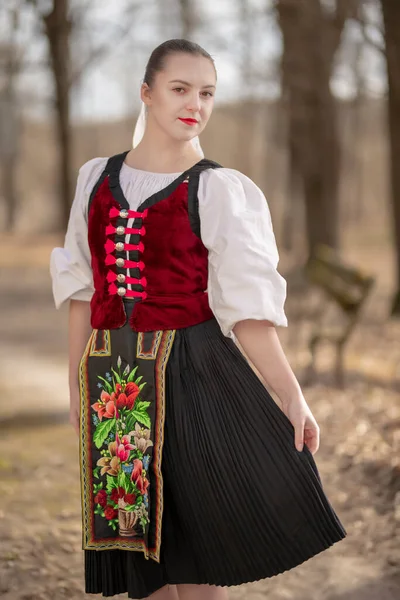 Slovak Folkloru Slovak Halk Kızı — Stok fotoğraf