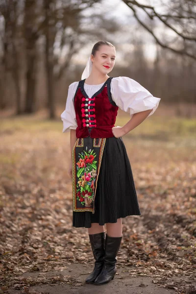 Folklore Slovaque Slovaque Fille Folklorique — Photo