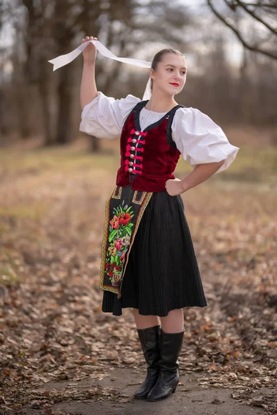 Slovak Folkloru Slovak Halk Kızı — Stok fotoğraf