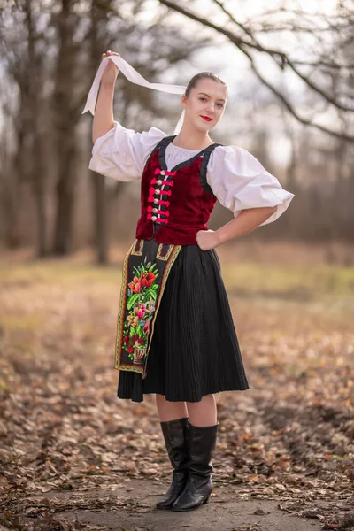 Slowaakse Folklore Slovaaks Volksmeisje — Stockfoto