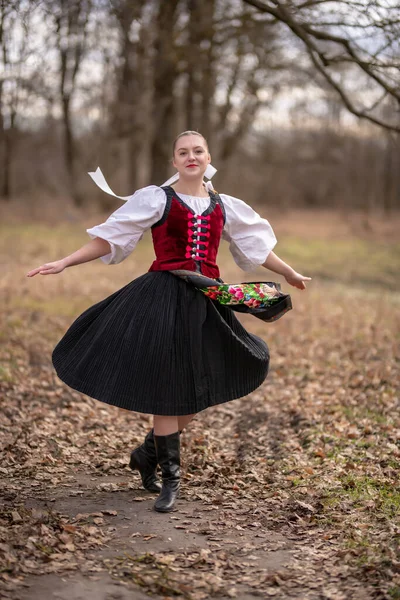 Slovakisk Folklore Slovakiska Folk Flicka — Stockfoto