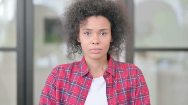 Portrait of Sleepy African Woman Yawning — Stock Video