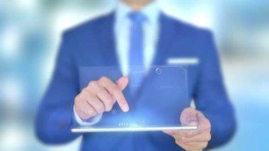 Biz bir fark yaratmaya inanıyoruz, Hologram Konsepti olan iş adamı.