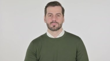 Dudak, Sessizlik, Beyaz Ekran Üzerine Parmak Koyan Adam Portresi