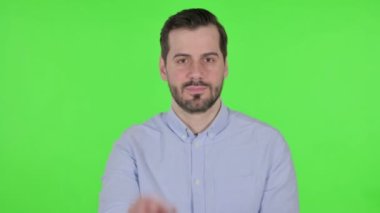 Adamın Portresi Ok 'u Parmak ile İmzala, Yeşil Ekran