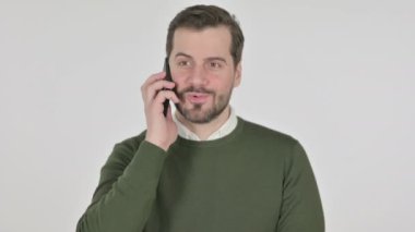 Smartphone 'da Konuşan Adamın Portresi, Beyaz Ekran