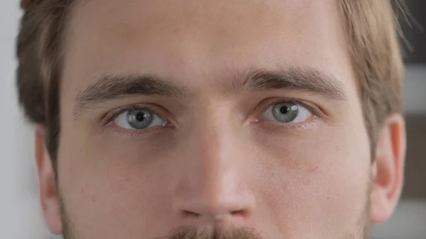 Close up of Blinking Eyes of Man Looking at the Camera — Stock Photo, Image