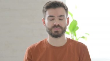 Pensive Creative Young Man Thinking and Getting New Idea