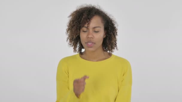 African Woman Coughing White Background — Stock video