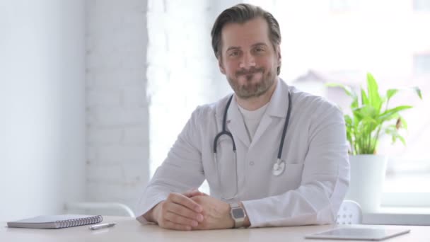 Male Doctor Shaking Head Denial Clinic — Video