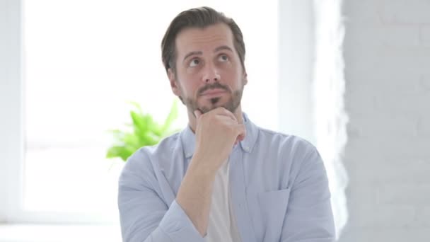 Portrait Pensive Mature Man Thinking New Plan — Stock Video