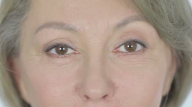 Eyes of Senior Old Woman Looking at Camera