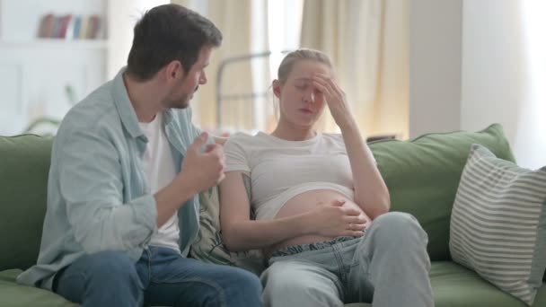 Husband Having Argument Upset Pregnant Wife — Video