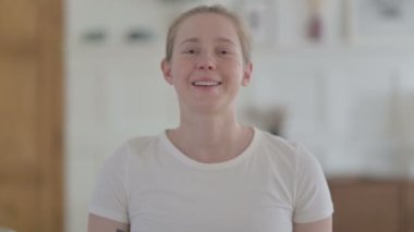 Blogging Young Woman Talking Doing Video Call 