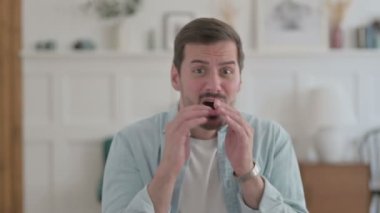 Portrait of Tense Casual Man in Shock