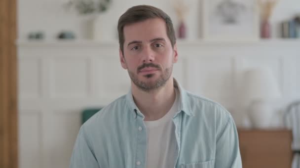 Portrait Casual Man Showing Thumbs Sign — Stock video
