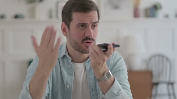 Casual Man Talking Angrily Smartphone — Stok video