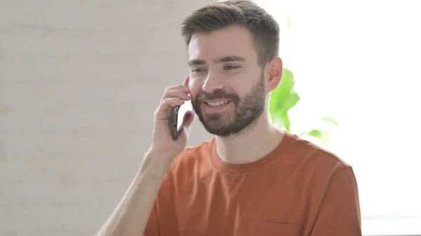 Creative Young Man Talking Phone Discussion —  Fotos de Stock
