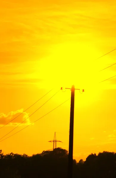 Electric pole in the sun — Stock Photo, Image
