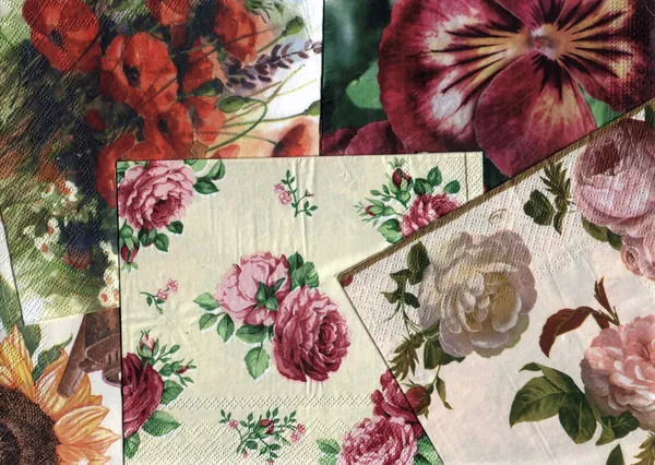 Uppsättning av dekorativa blommiga mönster — Stockfoto