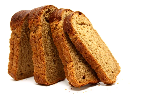 Il pane tagliato isolato su bianco — Foto Stock