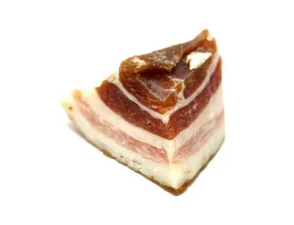 Slice of bacon on white background — Stock Photo, Image