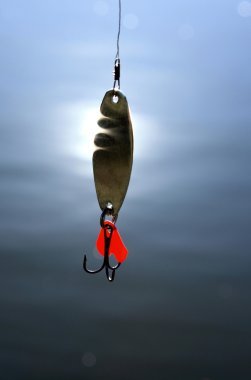 Balıkçılık lures su ile güzel bokeh üzerinde