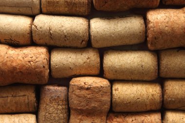 arka plan dokusu ile farklı şarap mantarlar