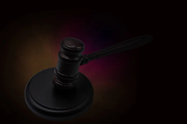 Bíró Kalapácsa Sötét Alapon Mint Igazság Jelképe Kalapáccsal Jogállamiság Kalapáccsal — Stock Fotó