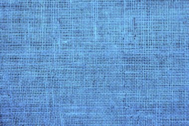 Güzel mavi kumaş dokusuna sahip mavi çuval bezi. Güzel mavi kumaş bezi dokusu, çuval bezi deseni ve güzel çuval bezi rengi arkaplan.