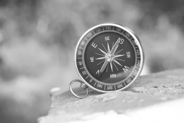Classic Navigation Compass Natural Background Symbol Tourism Compass Travel Compass — Stock Photo, Image