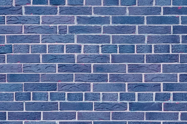 Tegelvägg Med Ovanliga Blå Tegelstenar Tillverkade Hela Blå Tegelstenar Och — Stockfoto