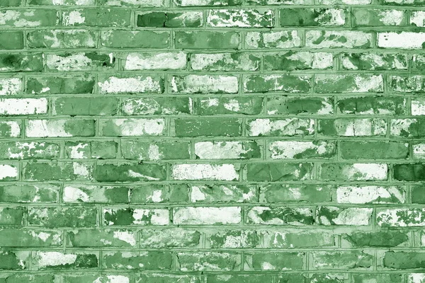 Brick Wall Unusual Green Bricks Made Whole Green Bricks Broken — ストック写真