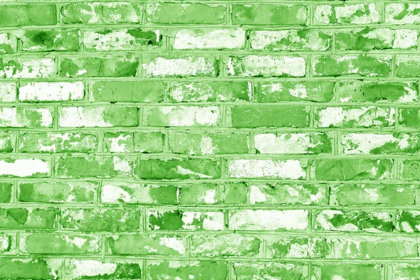 Brick Wall Unusual Green Bricks Made Whole Green Bricks Broken — Zdjęcie stockowe