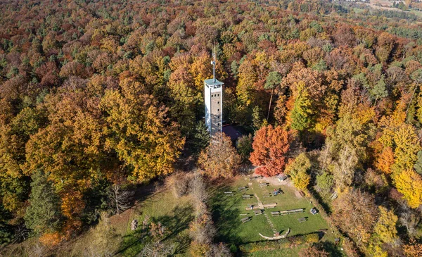 Antena Torre Uhlberg Otoño Con Lugar Descanso — Foto de Stock