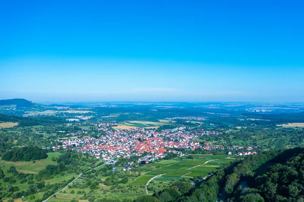 Dorf Beuren Auf Der Schwäbischen Alb Luftaufnahme — Stockfoto