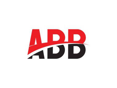 kırmızı siyah harf yazı tipi baş harfi, logo tasarımı, vektör illüstrasyonu, ABB