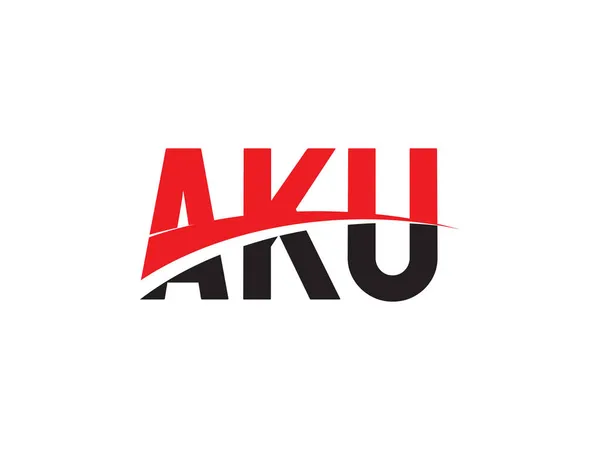 Aku頭文字ロゴデザインベクトルテンプレート 企業アイデンティティの創造的なシンボル — ストックベクタ