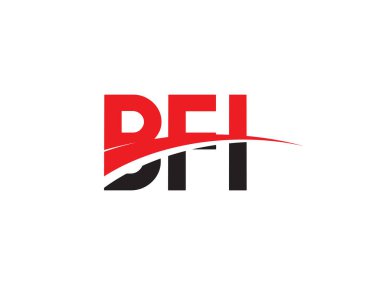 Vektör İllüstrasyonu, kırmızı siyah ilk harfler, BFI