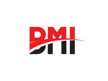 Vektör İllüstrasyonu, kırmızı siyah ilk harfler, BMI