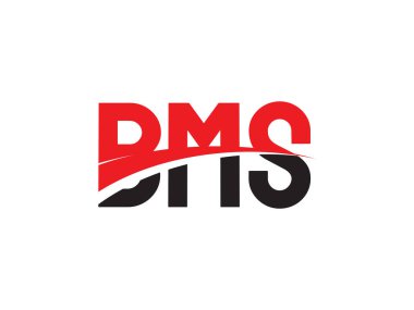 Vektör İllüstrasyonu, kırmızı siyah ilk harfler, BMS