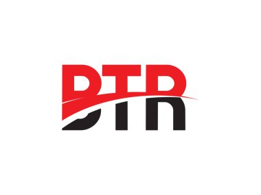 Tipografi, vektör çizimi, siyah kırmızı harfler, logo tasarımı, BTR